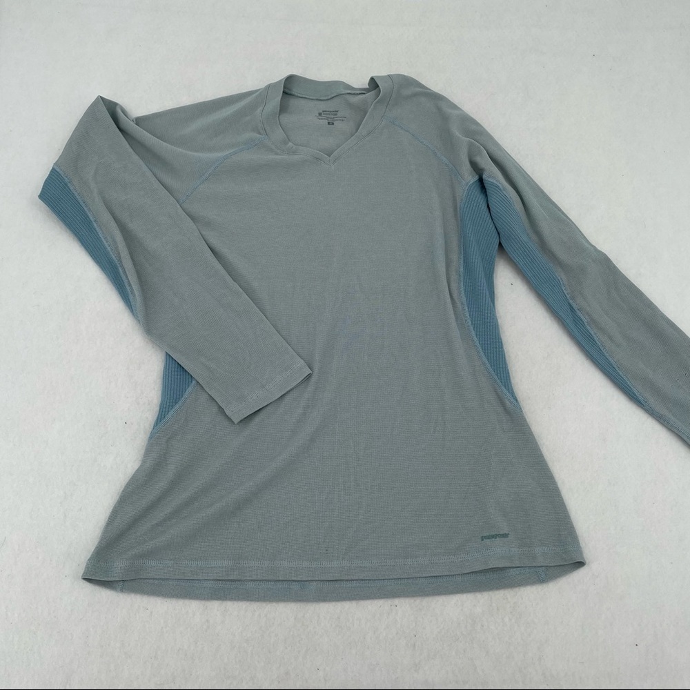 PATAGONIA Womens Capilene Long Sleeved Blue Baselayer size: Medium